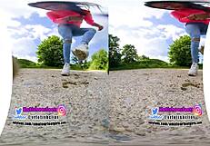 Vr180 - 3d girl crushing with dirty fila sneaker different food bears gummy crush trample