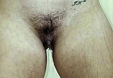 Wife's Fat Ass Peeing In Shower!