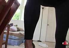 A rough femdom shoejob with domination and cumshot.