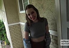 Stacked brunette naomi blue enjoys a refreshing spray after a raw performance