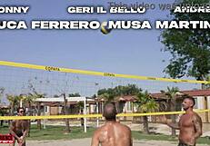 Musa Martina says, I love piss in my mouth after beach volley sex with four horny guys.