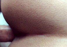 Morenita displays her tight shaved vagina in close-up view