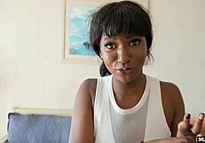 a dominatrix guard with big tits catches us and wants to suck us to avoid the police