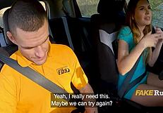 Italian Girl Convinces DMV Examiner in Car