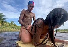 feeling wild and free on that nudist beach with my friend, giving in to the passion without any barriers, raw and intense under the sun