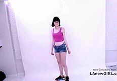 Wow, beautiful brunette seduced by producer in hot modeling audition casting!