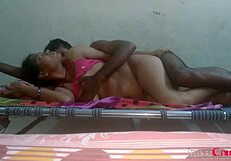 Morning intimacy with an indian couple sharing passion