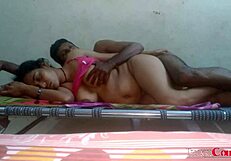 Morning intimacy with an indian couple sharing passion