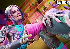 alt girls getting wild with intense toys and having fun with their asses