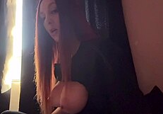 Italian big tits long hair milf showing her big juicy tits and making them bounce for you