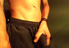 Hot guy with huge cock cant resist and comes home masturbating