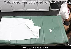 Doctor and nurse Penny Barber team up to satisfy horny patient Charly Summer with intense banging.