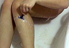 Amateur MILF Shaves Her Nice Ass in the Bathroom Fetish Scene