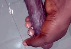 Play with my huge dick while wife's away.