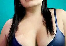 My girlfriend relaxes in her school's bedroom