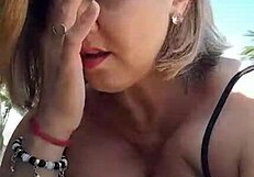 african woman exposes on beach