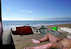 agarabas and olpr tease with anal gaping and monster cock fucking on beach voyeur scene