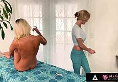 all girl massage - hot scissoring fuck between sexy masseuse serene siren and her client kenna james