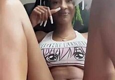 sexy black slut licks pussy to orgasm