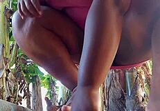 Hot Believer Without Panties Exposed in Public Outdoor Scene