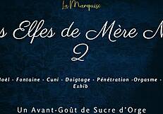 french elves whisper dirty secrets while squirting wildly in mother noel's lair