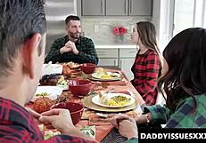 during thanksgiving, naomi blue enjoys a special moment