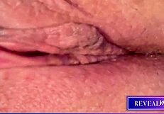 Horny milf fingers tight pussy with vibrator until explosive orgasm