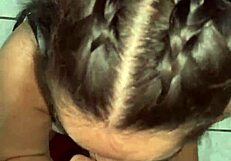 Sucking Wellington Prado's veiny cock, leaving it wet before penetration.