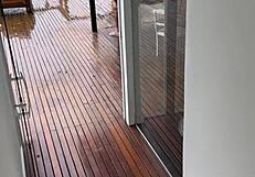 Is this shameless young wife getting fucked on the porch by her husband?