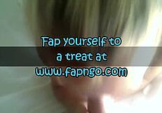 Blonde Girlfriend Performs Intense Blowjob and Handjob Leading to Homemade Facial Cumshot