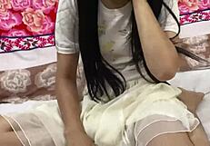 Virgin girl requests pussy fucking after seeing teacher's thick cock