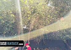 Foursome Sharing Girlfriend Outdoors in Freeuse Fantasy