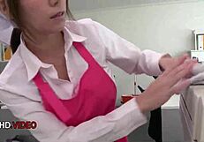Chihiro Akino, Asian Office Lady, Gives Hardcore Blowjob And Wants Creampie