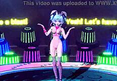 Hatsune Miku is featured in a nude bunny costume for the Project Diva age again mod.