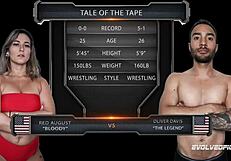 busty red august nude wrestling fight vs oliver davis deep throating his cock
