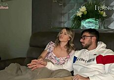 Blonde Amateur Licks Ass And Drains Balls In Mouth During Movie Night