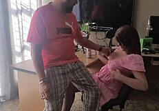 Playing with his cock