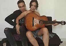 Horny Stepsister Demands Masturbation During Guitar Playing