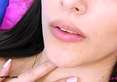 Tall and pretty brunette model shares her body during casting interview