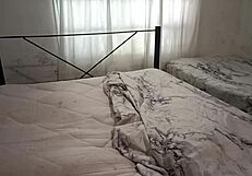 sexy stepmother cleans bedroom in thong for stepson