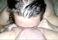 Chubby Teen Giving Rimjob and Blowjob in Sex Tape