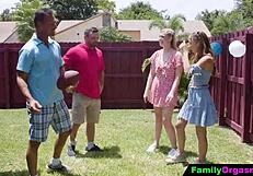 Familyorgasm - Daughters Pamper Old Stepdads After Soccer