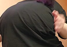 Feeling the weight of huge tits