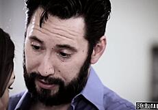 Stepdaddy gifts petite latina a big butt plug for anal play