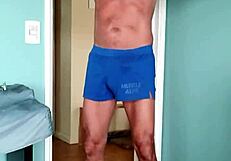 pervy papifachero loves his muscle alive shorts for around the house the soft cotton feels so good against his thick dad