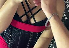 Submissive Debora Prado Smoking and Masturbating Cock Before Greedy Blowjob