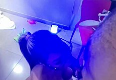 Hot brazilian puta invites friend to motel for cock riding and mouth cum