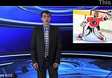 Naked weather girl strips outdoors