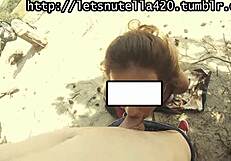 Check out this amateur couple having sexy outdoor fucking