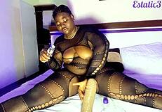 horny girl toys big ass with dildo in cute lingerie